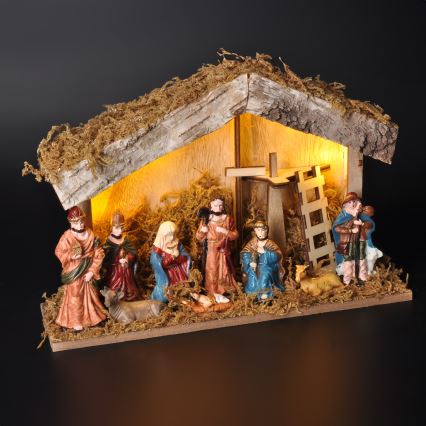 LED božićna dekoracija LED/2xAA/topla bela jaslice