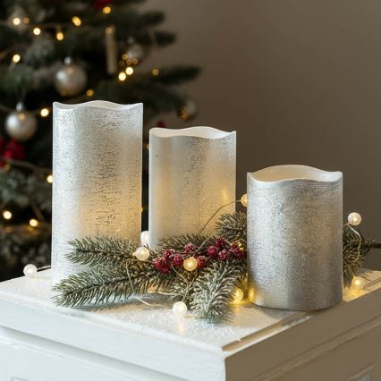 Komplet 3x LED sveća LED/3xAAA topla bela