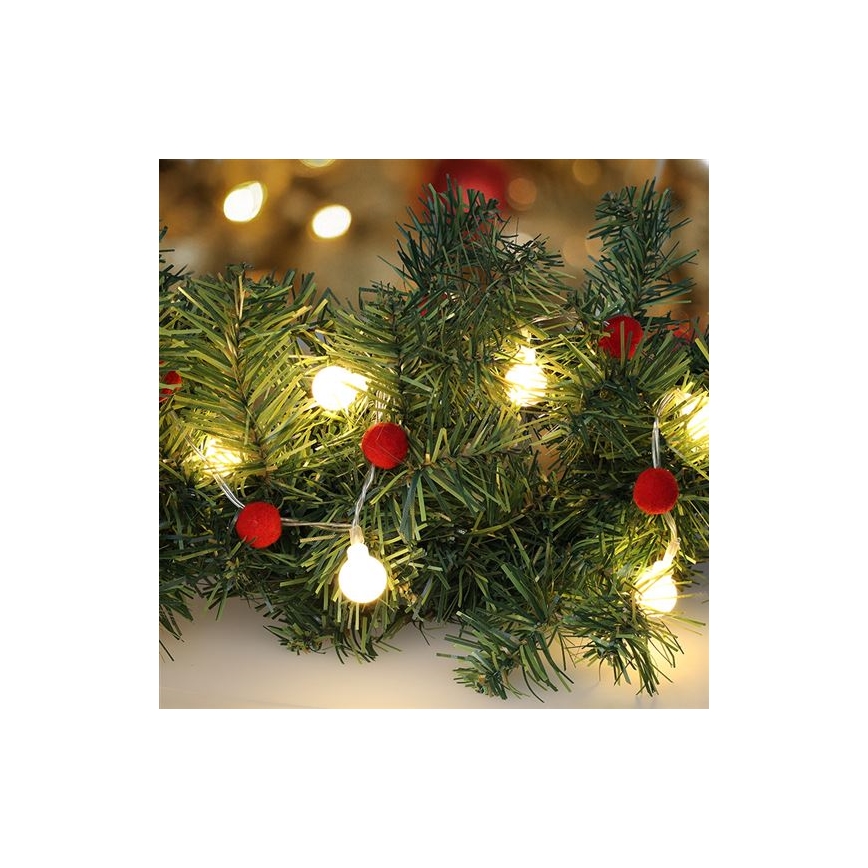 LED lanac 20xLED/2xAA 1,8 m topla bela