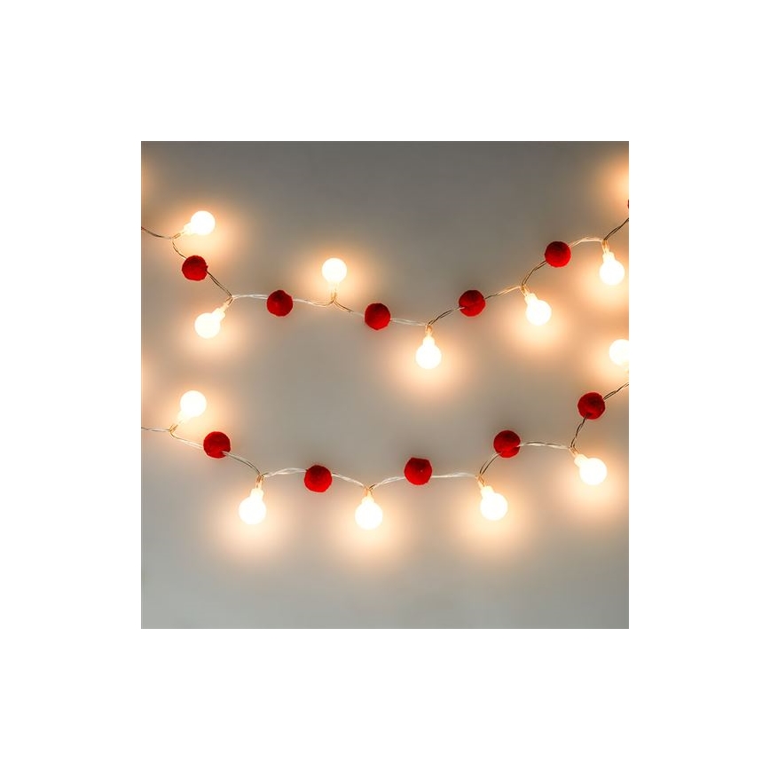 LED lanac 20xLED/2xAA 1,8 m topla bela