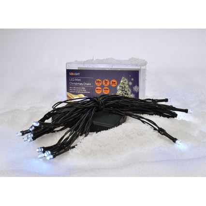 LED Božićne lampice 20xLED/3xAA 3,3m hladno bela