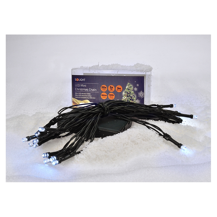 LED Božićne lampice 20xLED/3xAA 3,3m hladno bela