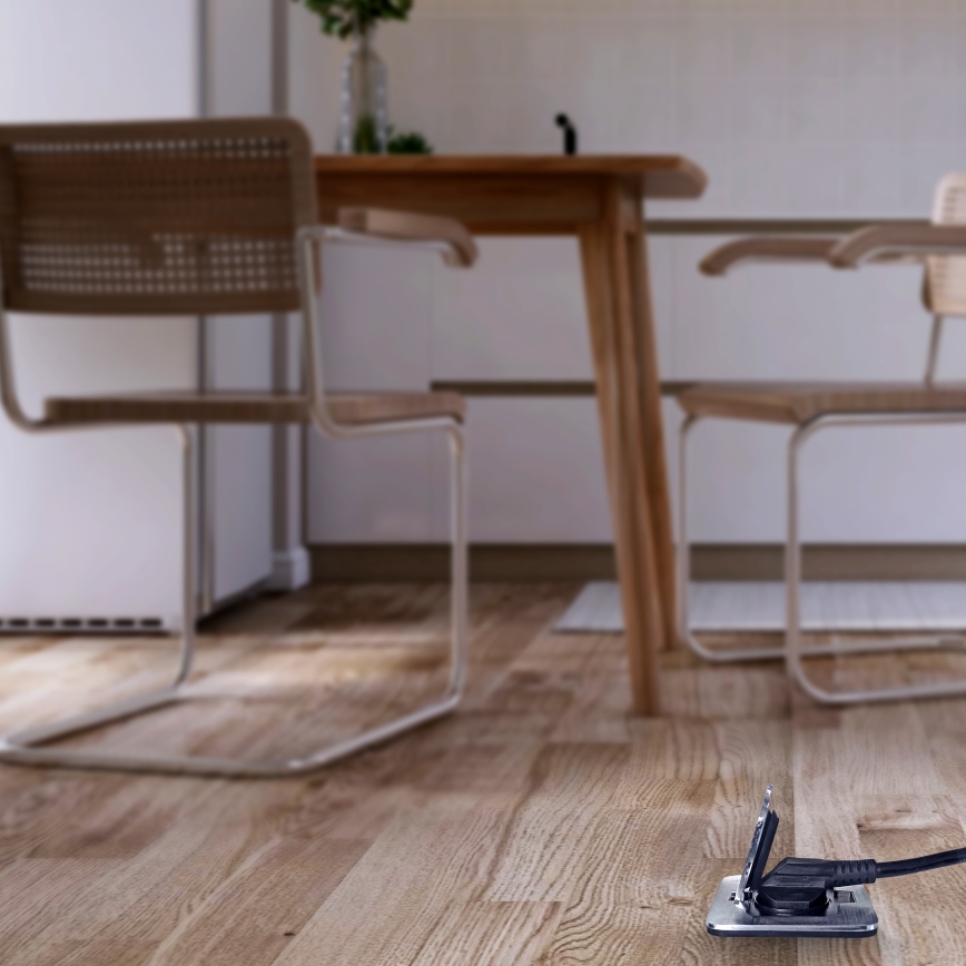 Spoljna ugradna podna utičnica IP55, četvrtasta