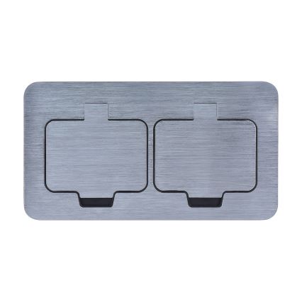 Spoljašnja ugradna podna dvostruka utičnica IP55, kvadratna