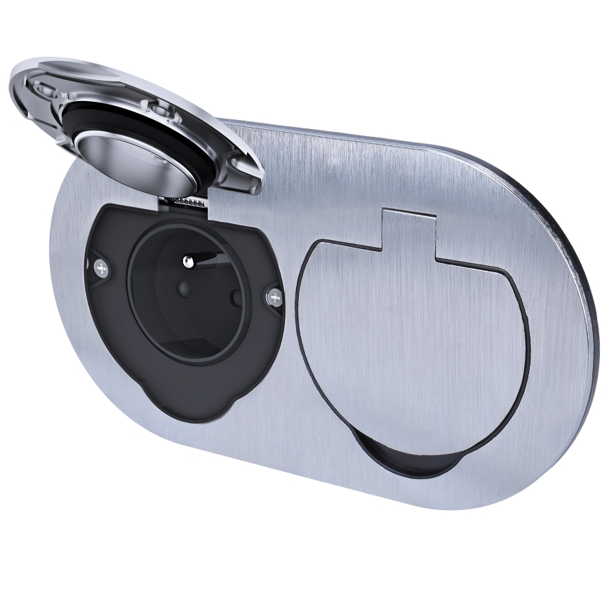 Spoljna ugradna podna dvostruka utičnica IP55 okrugla