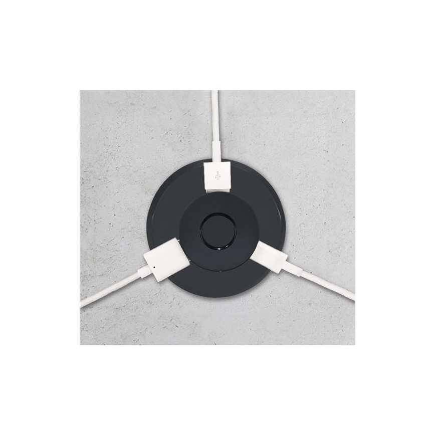 Ugradni USB punjač (USB-A + USB-C), crni
