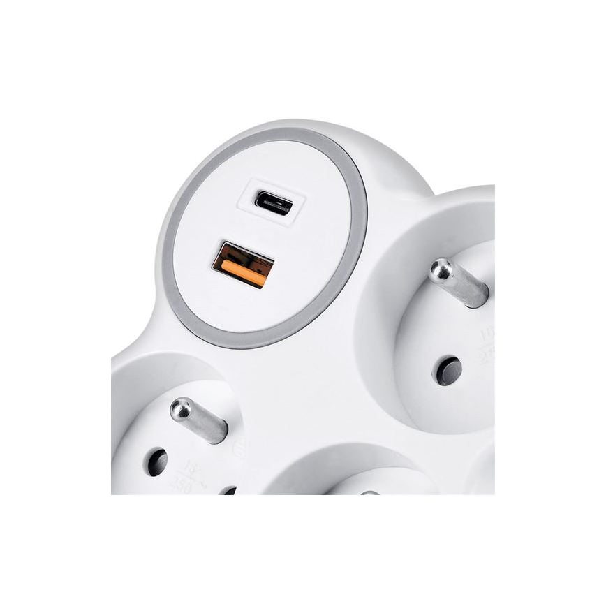Razdelnik 3x 16A + brzi USB A+C punjač 20W