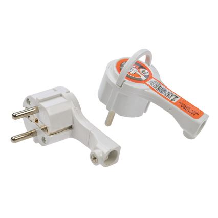 Uglovni utikač 230V/16A, beo