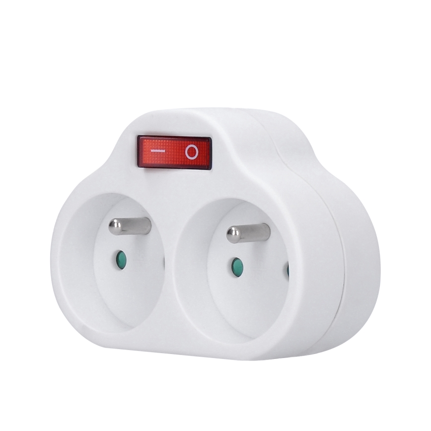 Razvodna utičnica sa prekidačem 2x10A/230V