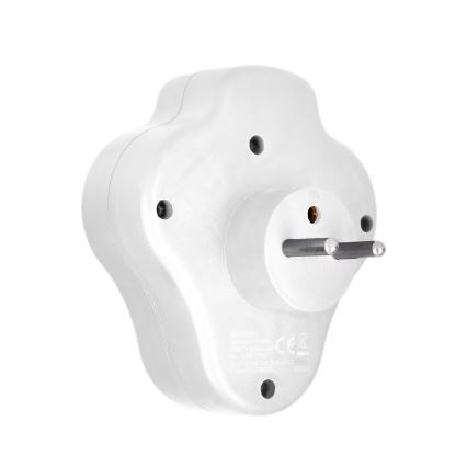 Razdelnik sa USB A+C punjačem i prekidačem 2x10A beo