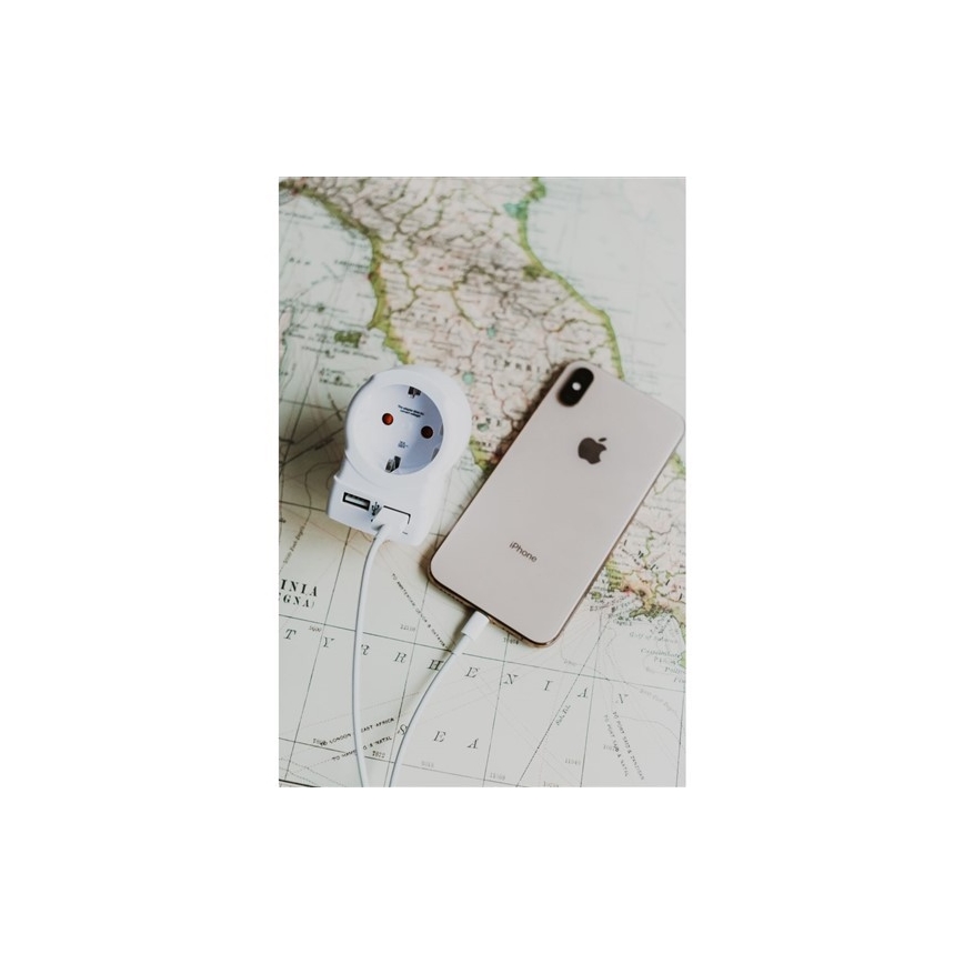 Putni adapter za SAD 230 V sa 2x USB priključka