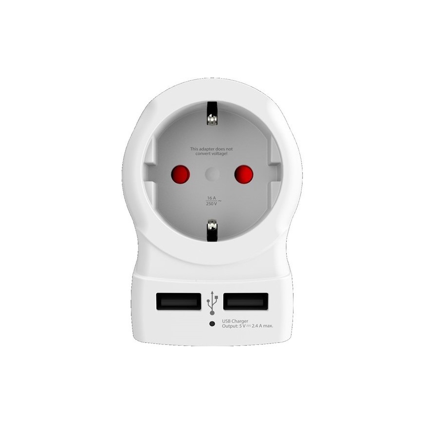 Putni adapter za SAD 230 V sa 2x USB priključka