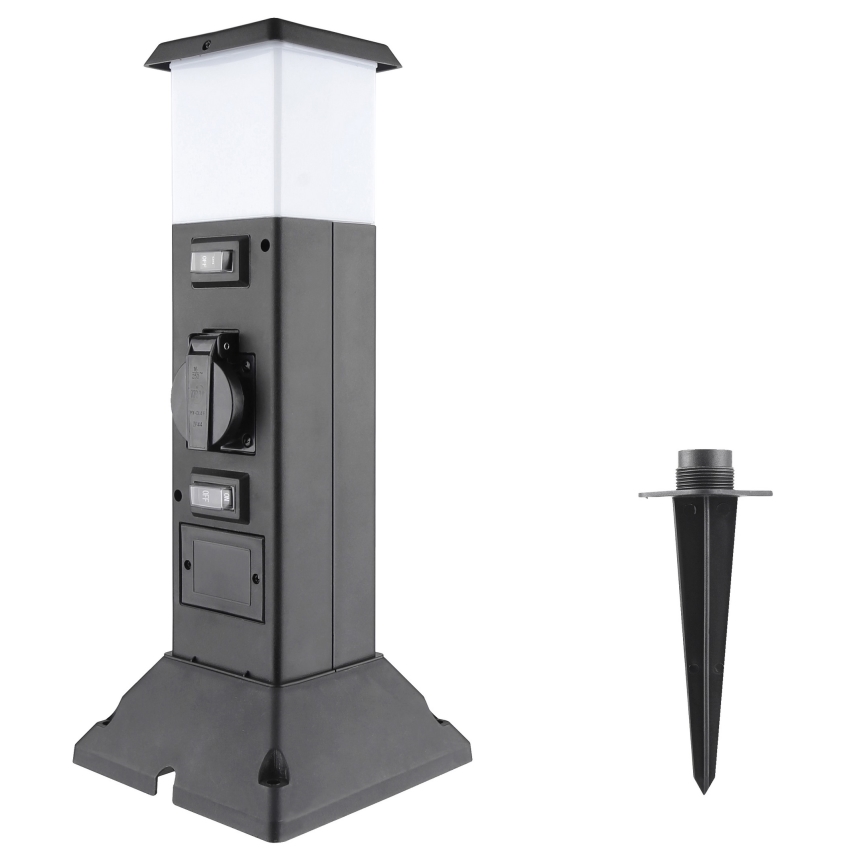 Spoljašnja lampa sa 2 grla, 1xE14/15W/230V, IP44, crna