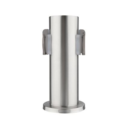 Spoljašnji stub sa 2 utičnice 230 V IP44, mat hrom, okrugli