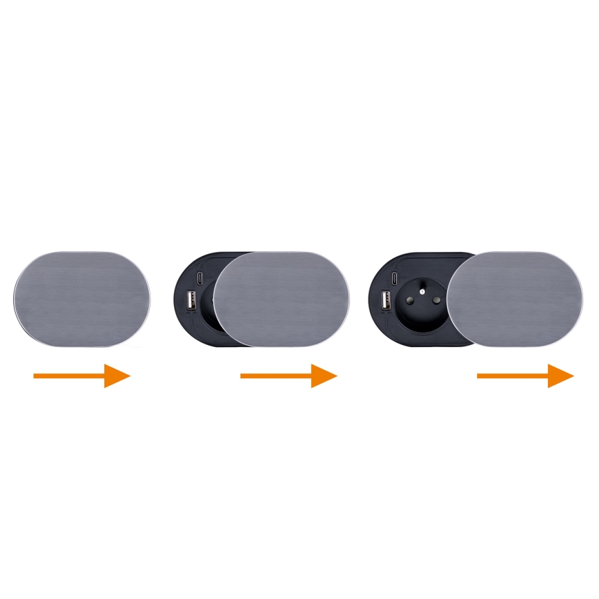 Ugradna utičnica 1Z + USB A+C