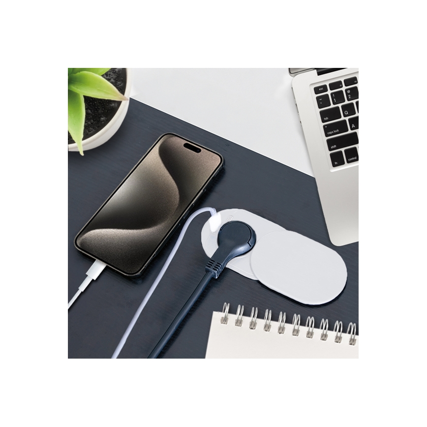 Ugradna utičnica 20W, 1x utičnica + USB A+C, bela