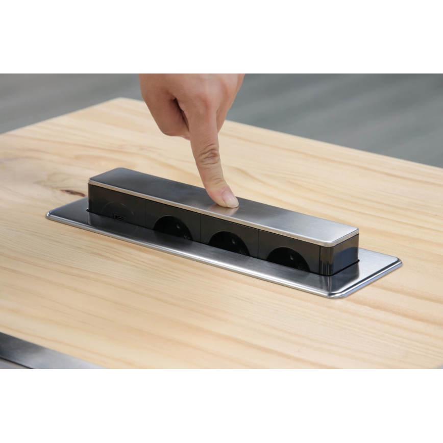 Stub sa utičnicama za radnu površinu stola 3x230V + USB-A + USB-C