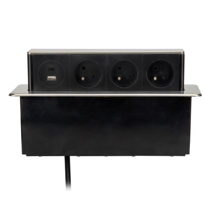 Stub sa utičnicama za radnu površinu stola 3x230V + USB-A + USB-C