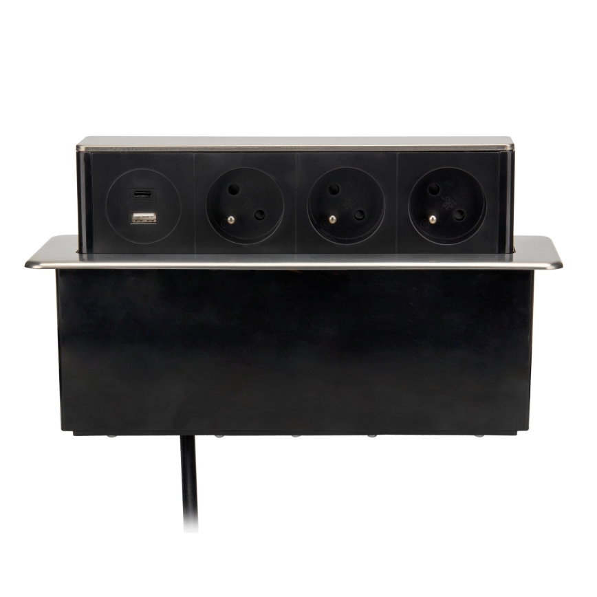Stub sa utičnicama za radnu površinu stola 3x230V + USB-A + USB-C