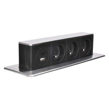 Stub sa utičnicama za radnu površinu stola 3x230V + USB-A + USB-C