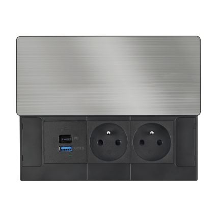 Ugradna utičnica 20W, 2x utičnica + USB-A + USB-C
