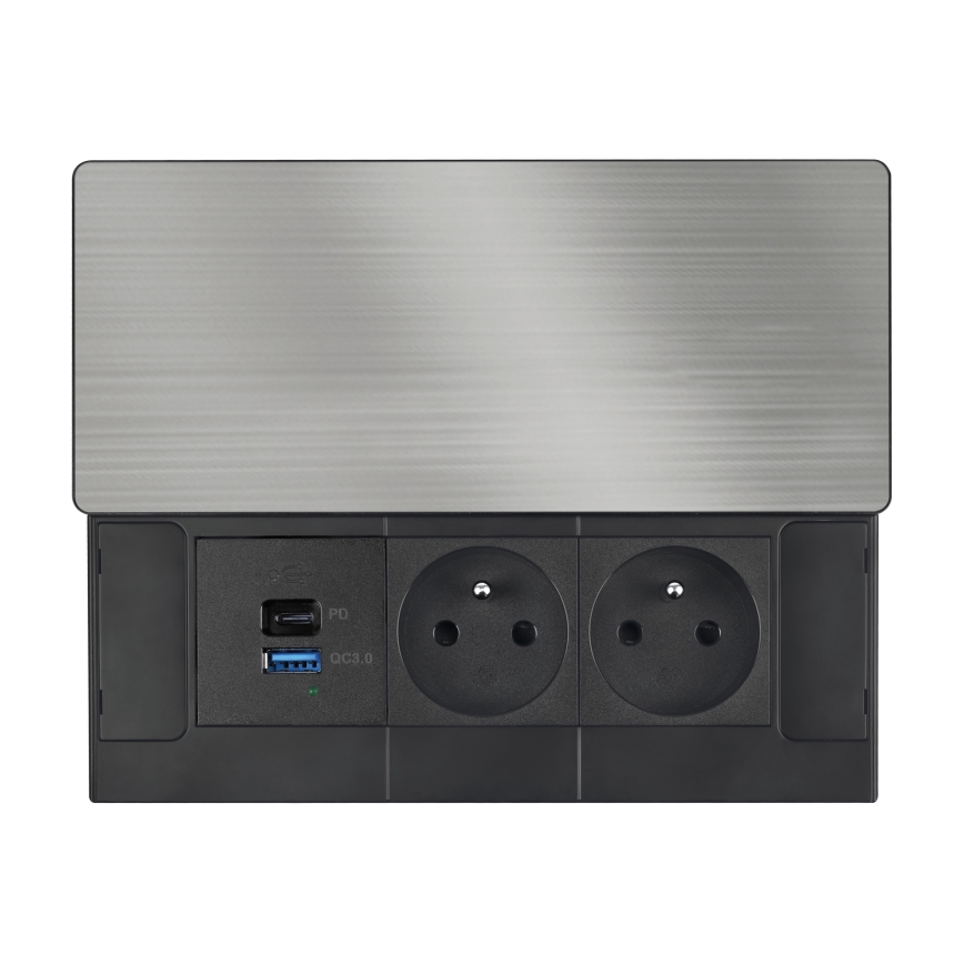 Ugradna utičnica 20W, 2x utičnica + USB-A + USB-C
