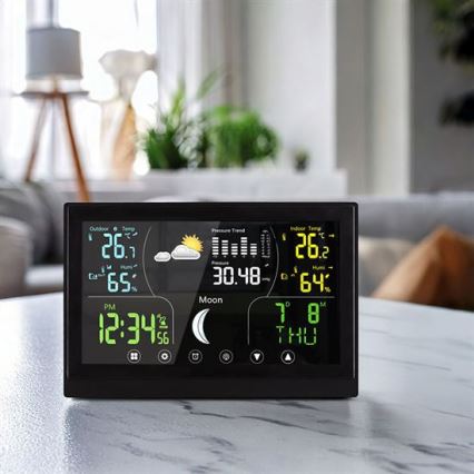 Meteostanica sa displejom u boji 5V/2xAAA crna