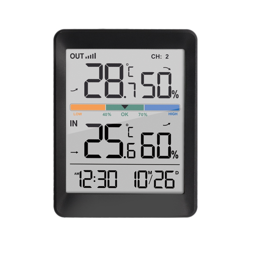 Meteostanica sa budilnikom, napajanje: 2xAAA + 2xAAA, crna