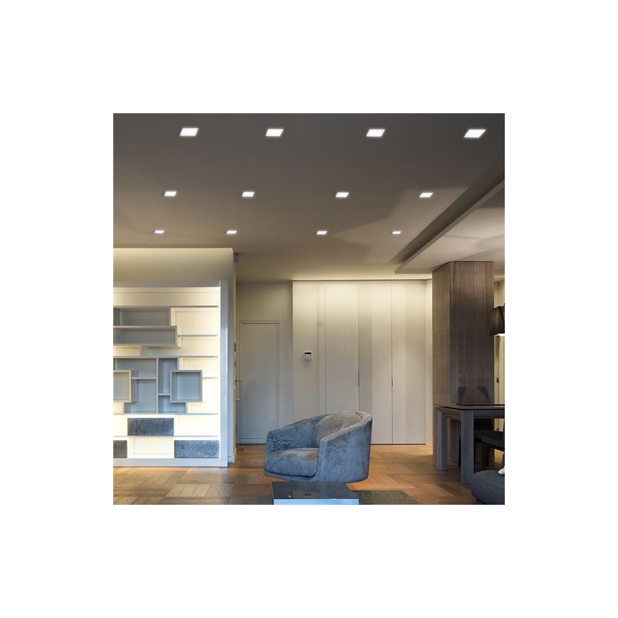 LED ugradno svetlo LED/18W/230V 3000/4000/6000K 22,5x22,5 cm bela