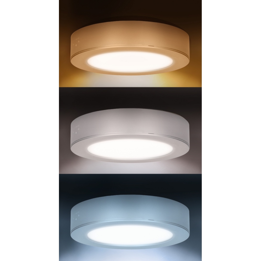 LED nadgradni/ugradni panel 2u1 LED/12W/230V 3000/4000/6000K prečnik 17 cm IP54 srebrni