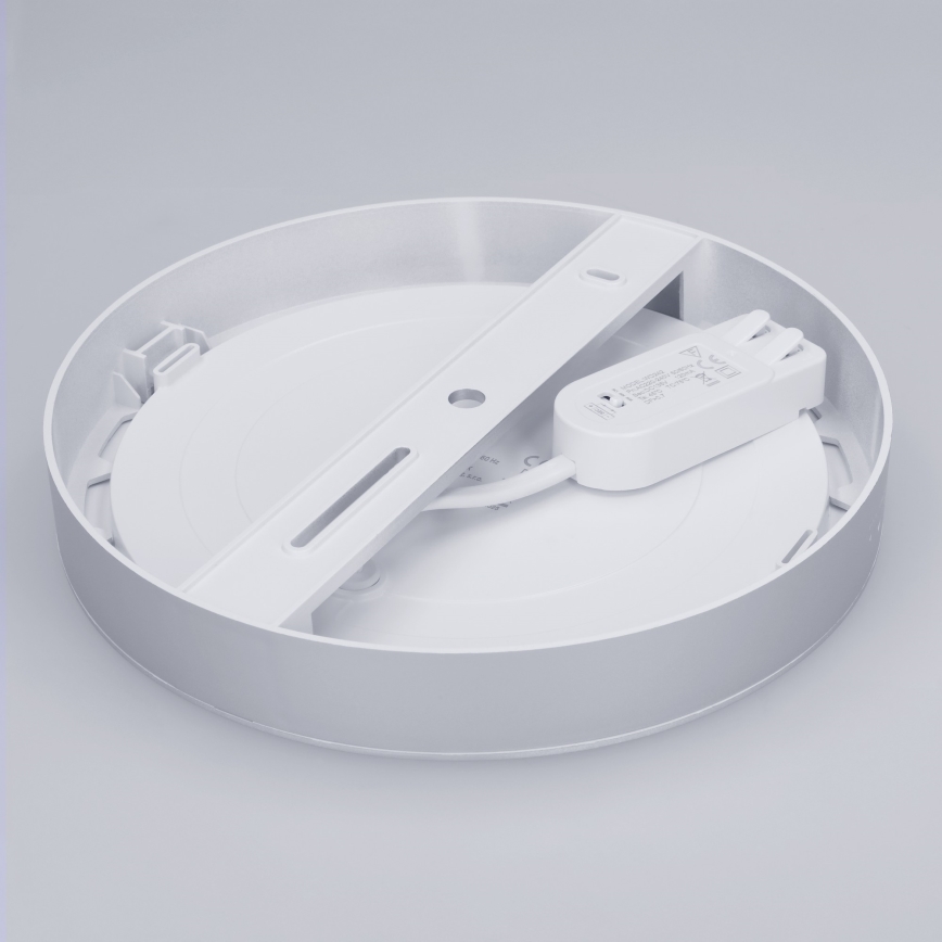 LED površinski/ugradni panel 2 u 1 18W/230V 3000/4000/6000K prečnik 22,5 cm IP54 srebran