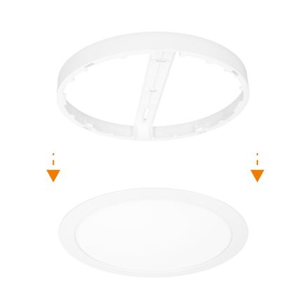 LED panel 2 u 1 za površinsku ili ugradnu montažu, 18 W/230 V, 3000/4000/6000 K, prečnik 22,5 cm, IP54, bela