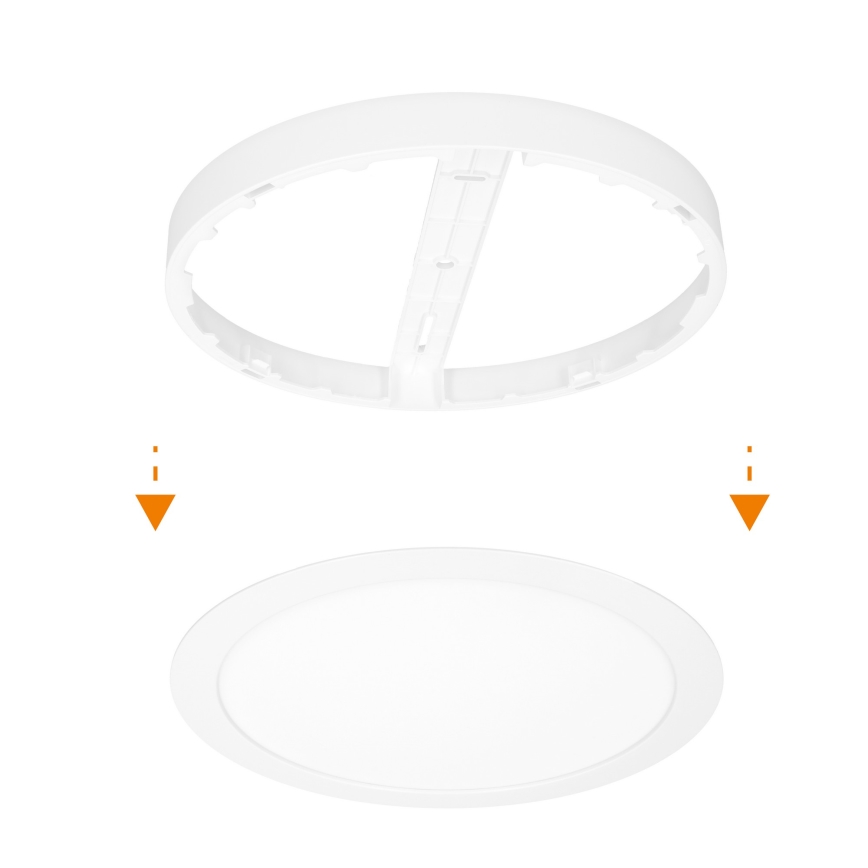 LED panel 2 u 1 za površinsku ili ugradnu montažu, 18 W/230 V, 3000/4000/6000 K, prečnik 22,5 cm, IP54, bela