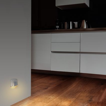 LED orijentaciono svetlo sa senzorom za sumrak za utičnicu LED/0,5W/230V 3000K