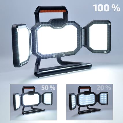 LED punjivi reflektor, prigušiva, 50W/12000 mAh, 4000K, IP54