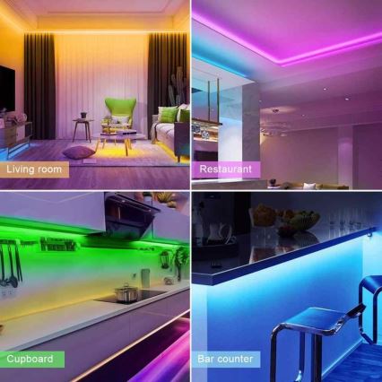 RGB LED prigušiva traka LED/20W/230V 5m IP65 Tuya + daljinski upravljač