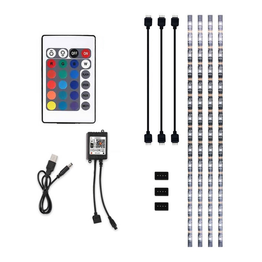 LED RGB prigušiva traka za TV LED/6W/5V Wi-Fi Tuya + daljinski upravljač 0,5m