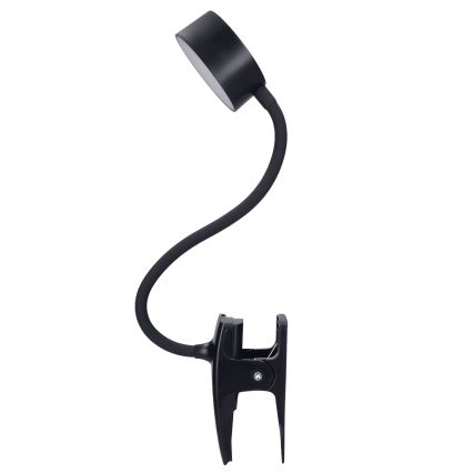 LED prigušiva fleksibilna punjiva stona lampa sa klipom LED/2W/1800 mAh 3000/4000/6500K crna
