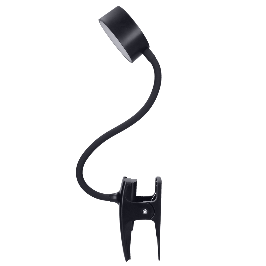 LED prigušiva fleksibilna punjiva stona lampa sa klipom LED/2W/1800 mAh 3000/4000/6500K crna