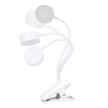 LED prigušiva fleksibilna punjiva stona lampa sa stezaljkom LED/2W/1800 mAh 3000/4000/6500K bela