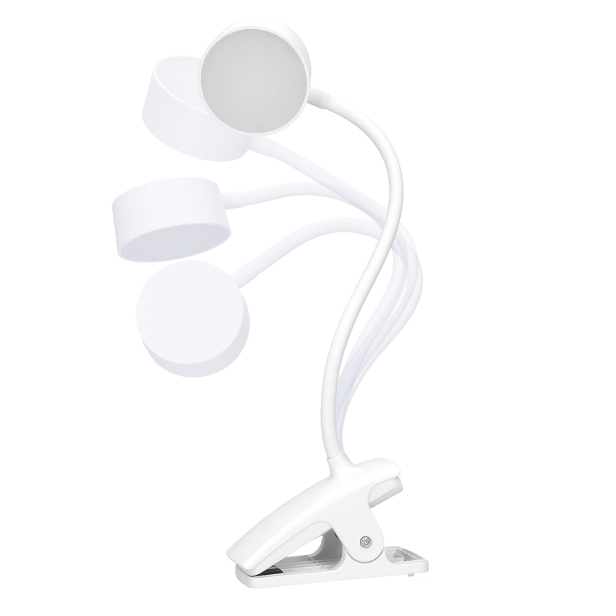 LED prigušiva fleksibilna punjiva stona lampa sa stezaljkom LED/2W/1800 mAh 3000/4000/6500K bela