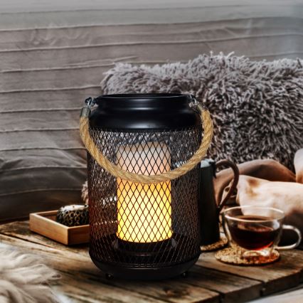 LED dekorativna stona lampa LED/3xAA crna