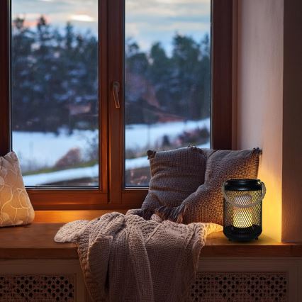 LED dekorativna stona lampa LED/3xAA crna