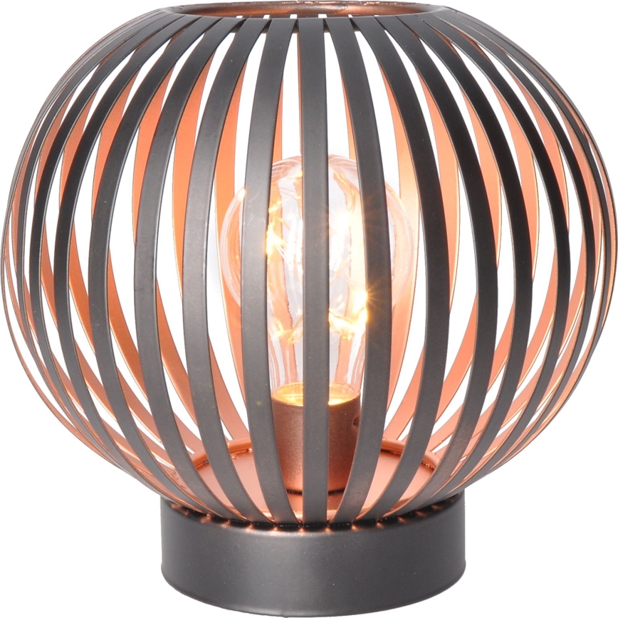 LED dekorativna stona lampa LED/3xAA crna/bakrena