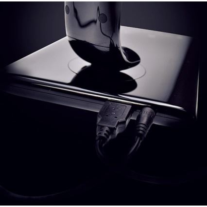 LED stona lampa, prigušiva, USB konektor, LED/12W/230V, crna