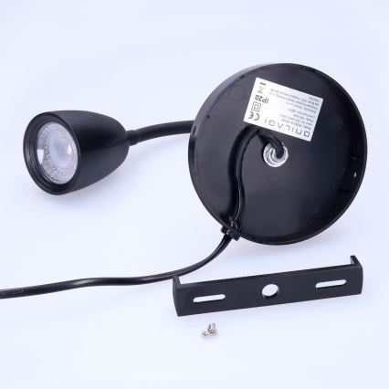 LED prigušiva zidna lampica LED/4W/230V crna