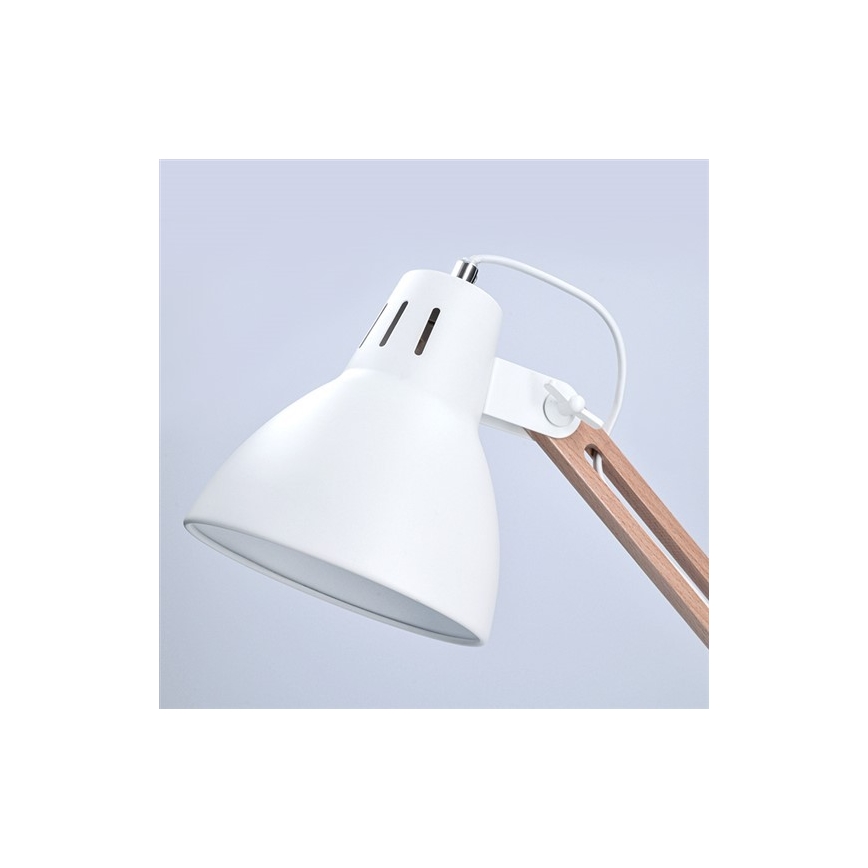 Stona lampica FALUN 1xE27/25W/230V bela/hrast