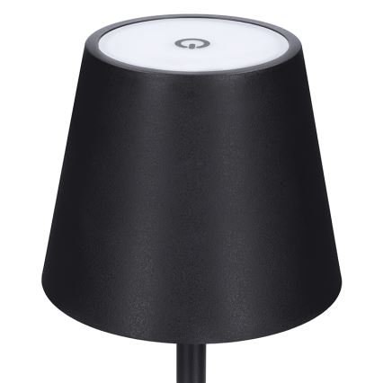 LED stona lampa LUCCA, prigušiva, punjiva, dodirna, LED/3,7V, 3000/4000/6500K, 2000 mAh, crna