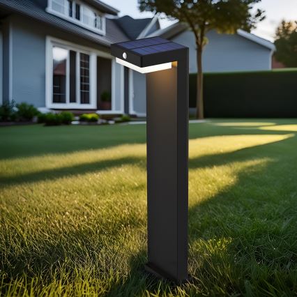 LED solarna lampa sa senzorom pokreta i sumraka PALERMO LED/5W/5V 2000 mAh IP54 crna