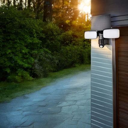 LED solarni reflektor sa senzorom LED/9W/3,7V 3600 mAh IP54